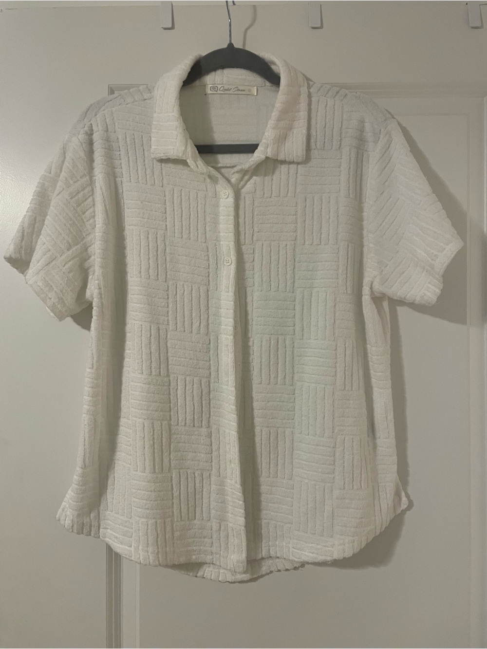 Quiet Storm White Textured Short Sleeve Shirt